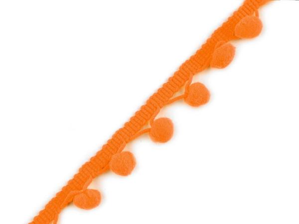 Borte Breite 30 mm mit Bommeln Ø13 mm Orange